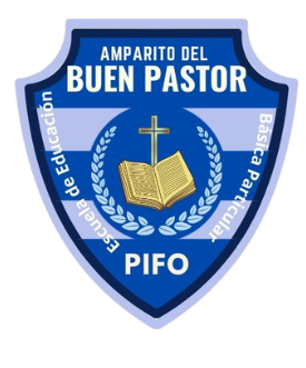 Logo with three children's faces and text 'AMPARITO DEL BUEN PASTOR'